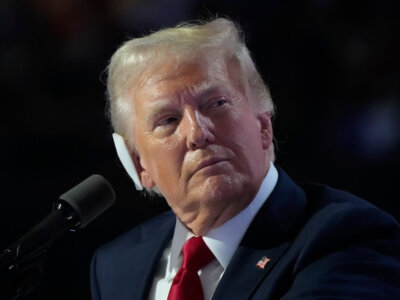 Republican presidential candidate and former president, Donald Trump, speaks during the final day of the Republican National Convention Thursday, July 18, 2024, in Milwaukee. (AP Photo/Paul Sancya)